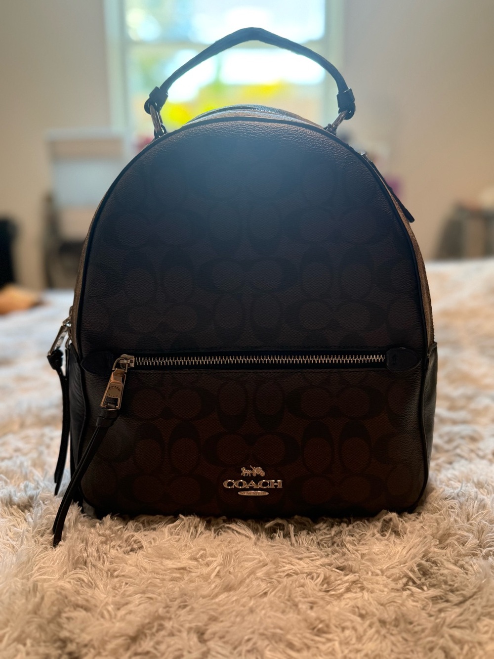COACH Brown Signature Backpack - Picture 2 of 7